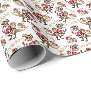 Dinosaur Christmas Wrapping Paper