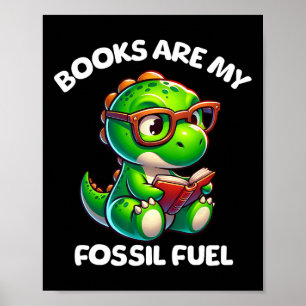 Dinosaur Ck To School Reading Books Funny Quote  Poster