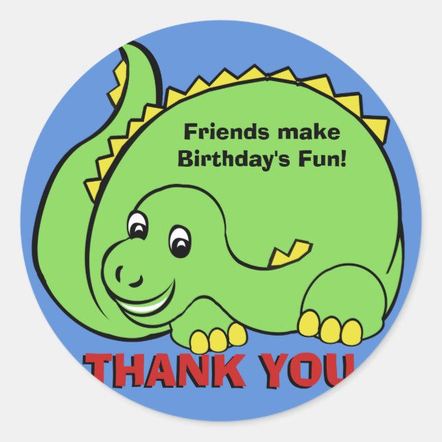 Dinosaur Classic Round Sticker (Front)