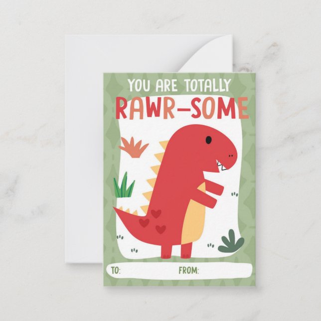 Dinosaur Classroom Valentine's Day Card (Front)
