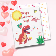 Dinosaur Classroom Valentine's Day Cards