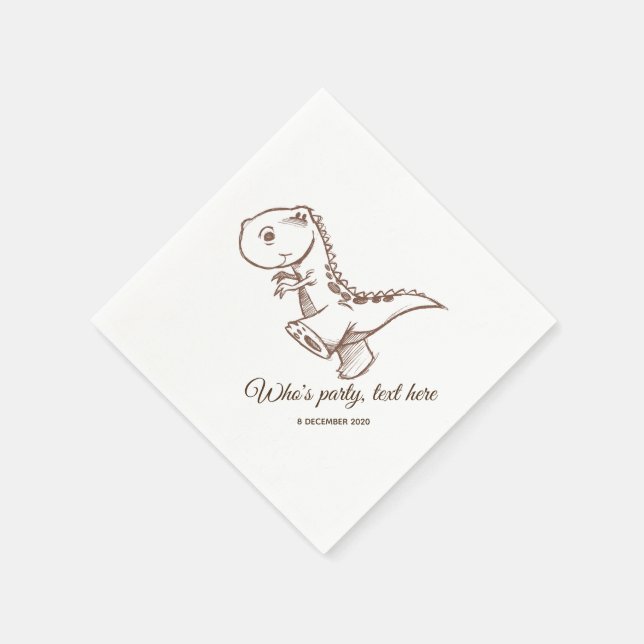 dinosaur,  Cocktail Paper Napkins (Corner)