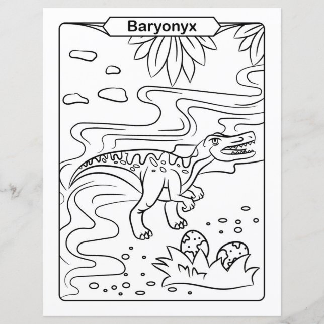 Dinosaur Colouring Page - Baryonyx (Front)