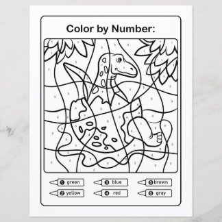 Dinosaur Colouring Page by number - Baby Dino Egg