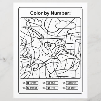 Dinosaur Colouring Page by number - Pterodactyl