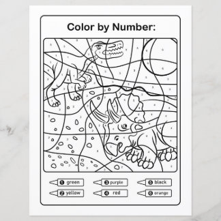 Dinosaur Colouring Page by number - Two Dinos
