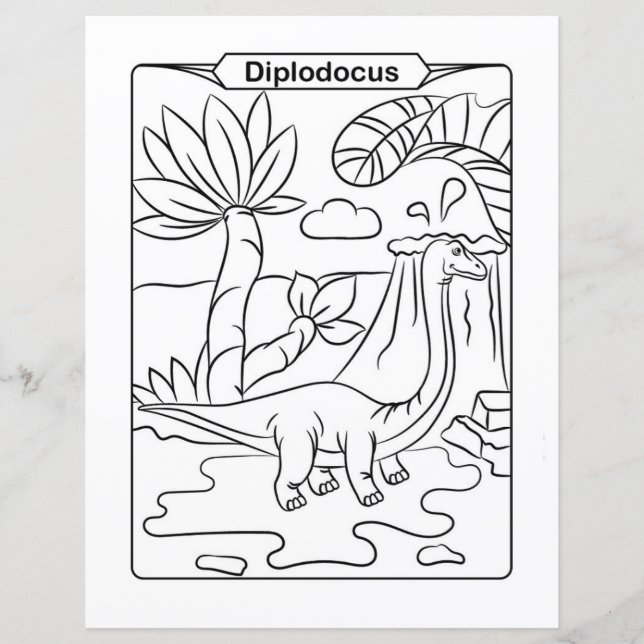 Dinosaur Colouring Page - Diplodocus (Front)