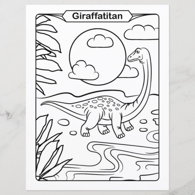 Dinosaur Colouring Page - Giraffatitan (Front)