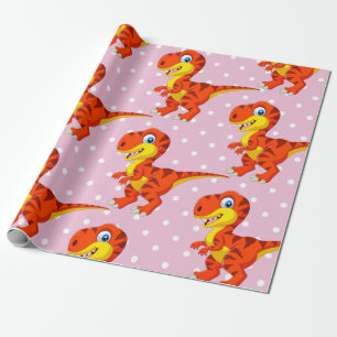 Dinosaur Cool T Rex Girl Wrapping Paper