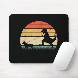 Dinosaur Corgi Dog Breed Silhouette Vintage Mouse Mat