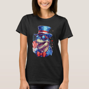 Dinosaur Costume USA 4th of July Men Women T-Shirt
