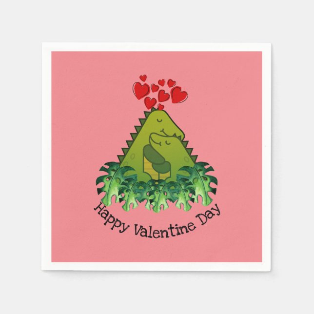 Dinosaur Couple Paper Napkin (Front)