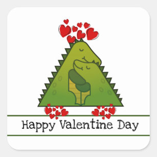 Dinosaur Couple Valentine Sticker