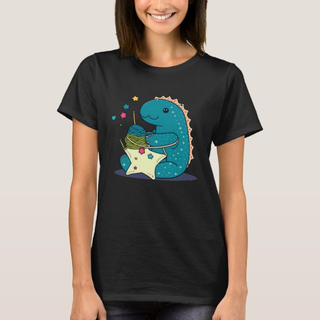 Dinosaur Crocheting Crocheting T-Shirt (Front)