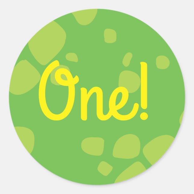 Dinosaur Cute 1st Birthday Thank You Sticker Seals (Front)