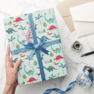 Dinosaur Cute Colourful Kids Wrapping Paper