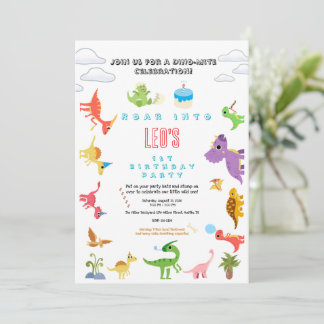 Dinosaur / Cute Dino Boy Birthday Invitation