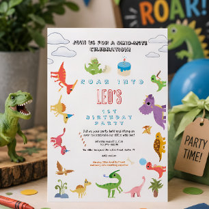 Dinosaur / Cute Dino Boy Birthday Invitation 