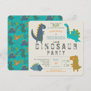 Dinosaur cute modern Birthday Party Invitation