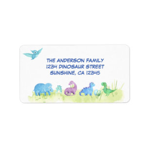 Dinosaur Cute Party Return Address Label