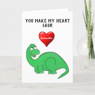 Dinosaur Cute Valentine's Day Holiday Card