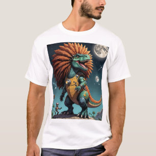 Dinosaur Cyber Warrior Futuristic Sci-Fi Art Tee