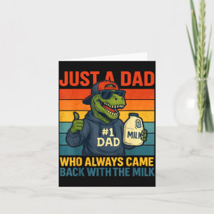 Dinosaur Dad Retro Milk Joke Funny Father's Day Card