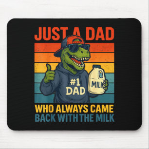 Dinosaur Dad Retro Milk Joke Funny Father's Day  Mouse Mat