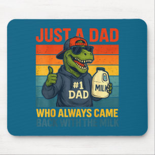 Dinosaur Dad Retro Milk Joke Funny Father's Day Mouse Mat