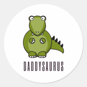 Dinosaur Daddysaurus Daddy Fathers Day Family Gift Classic Round Sticker