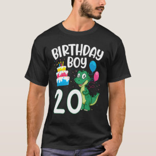 Dinosaur Dance Balloons Cake Happy Birthday 20 Yea T-Shirt