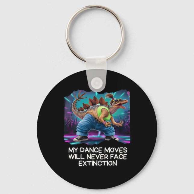 Dinosaur Dance Funny Dancing Dino  Key Ring (Front)