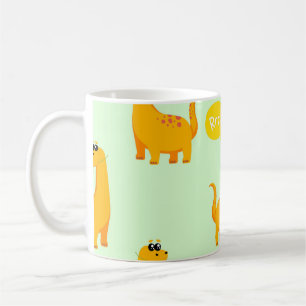 Dinosaur Delight: Kids' Bright Pattern. Coffee Mug