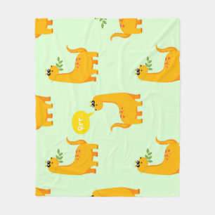 Dinosaur Delight: Kids' Bright Pattern. Fleece Blanket
