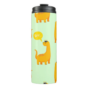 Dinosaur Delight: Kids' Bright Pattern. Thermal Tumbler