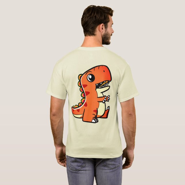 Dinosaur Design Basic Dark T-Shirt (Back Full)