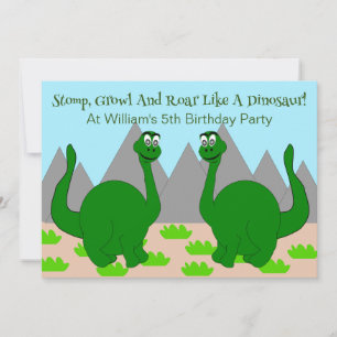 Dinosaur Design Children's Birthday Party Invitation