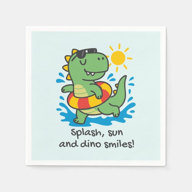 Dinosaur-designed paper napkin (Front)