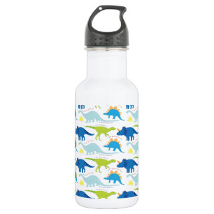 Dinosaur Designs Blue and Green Pattern Dino Kids 532 Ml Water Bottle