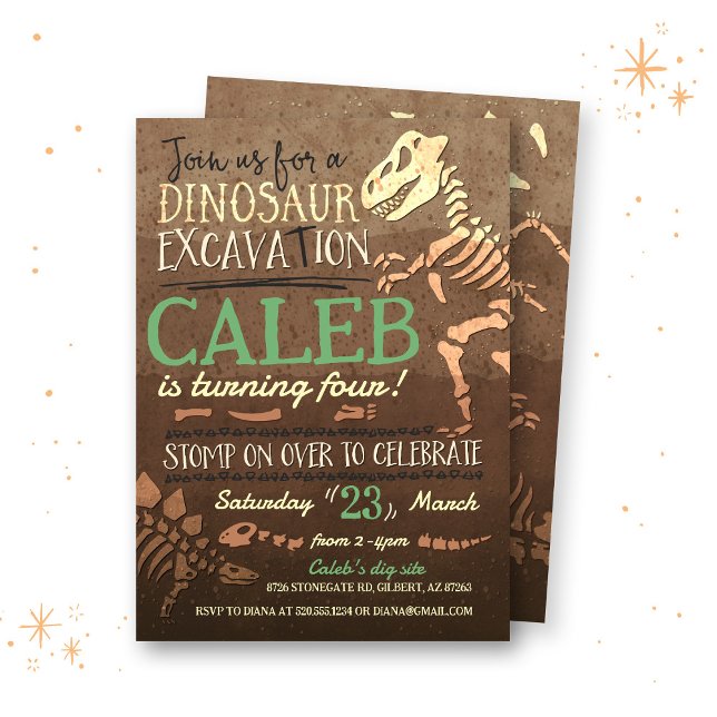 Dinosaur Dig Paleontologist Birthday Invitation (Creator Uploaded)