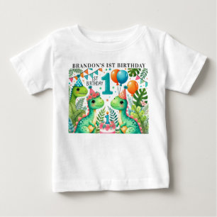Dinosaur Dino 1st Birthday Party  Baby T-Shirt