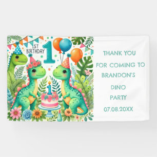 Dinosaur Dino 1st Birthday Party Banner