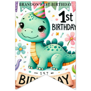 Dinosaur Dino 1st Birthday Party  Bunting