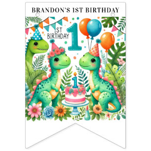 Dinosaur Dino 1st Birthday Party  Bunting
