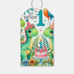 Dinosaur Dino 1st Birthday Party  Gift Tags