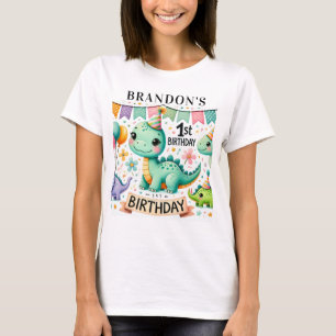 Dinosaur Dino 1st Birthday Party T-Shirt