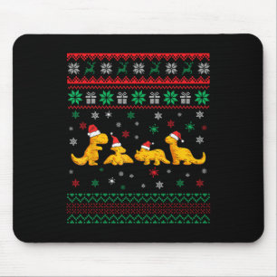Dinosaur Dino Chicken Nuggets Ugly Christmas Pajam Mouse Mat
