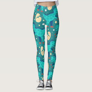 Dinosaur Dino Eggs T-Rex Pattern Leggings