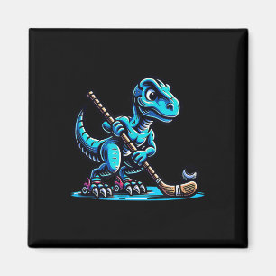 Dinosaur Dino Field Hockey Player Team Magnet