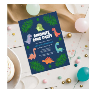 Dinosaur Dino Party   First Birthday Party  Invitation